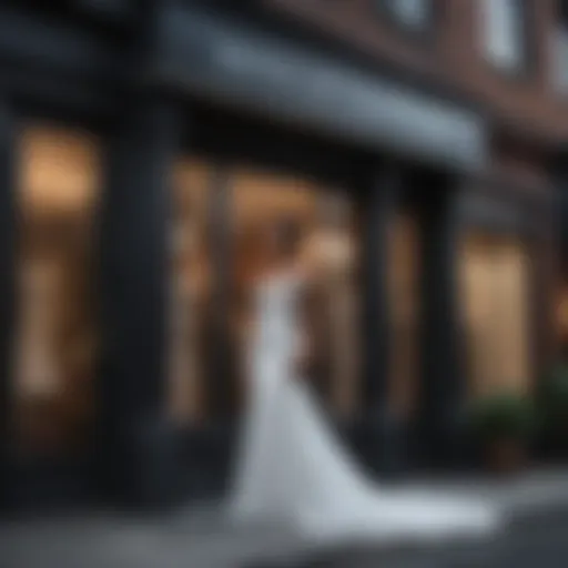 Elegant black-owned bridal boutique storefront in NYC