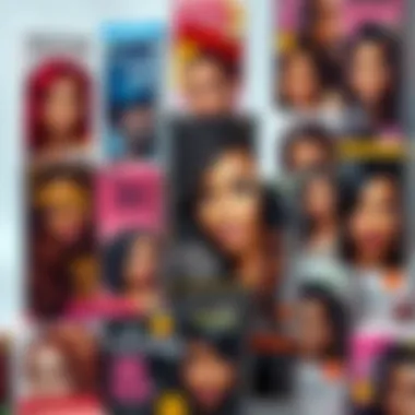 A collage of various packaging designs from different black-owned temporary hair color brands