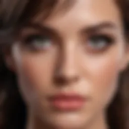 Close-up view of dual magnetic eyelashes showcasing their unique design