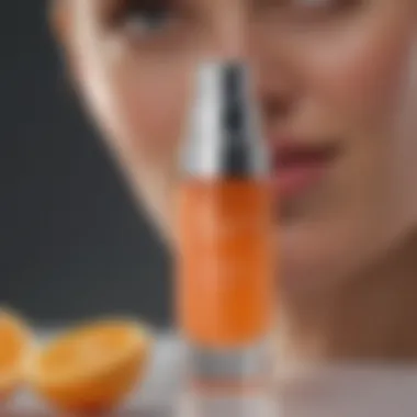 Close-up of La Roche Posay Vitamin C Serum bottle