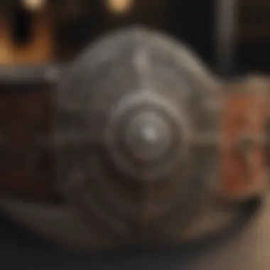 Vintage-inspired leather belt with ornate buckle