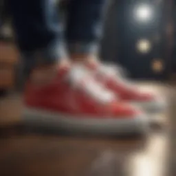 Stylish sneakers paired with casual attire