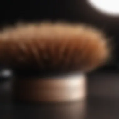 Close-up of a hot hair brush demonstrating its features