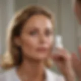 Lauren Hutton applying skincare products