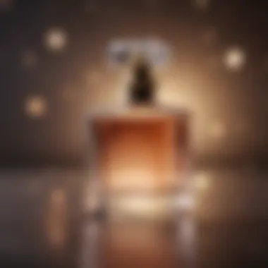 The Art of Perfume Bottles An elegant bottle of perfume with a translucent design reflecting light.