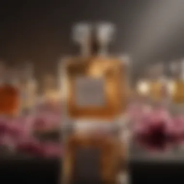 A serene setting showcasing popular perfumes arranged artistically.