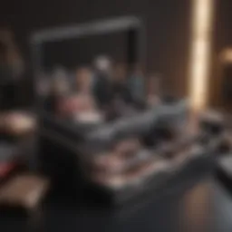 Stylish makeup case showcasing various compartments and organization features.