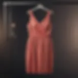 Elegant plus size cocktail dress on hanger