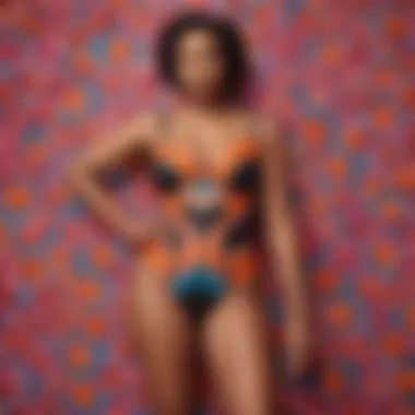 Black-owned swimsuit brand showcasing vibrant and bold patterns