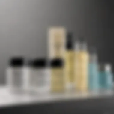 Various skincare products in a row