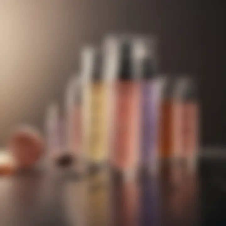 A selection of premium skincare toners displayed artistically