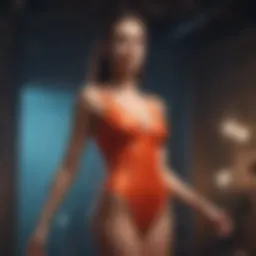 Elegant high-cut bathing suit in vibrant colors