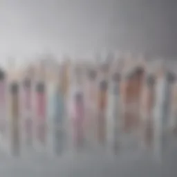 A serene display of various OTC primers arranged aesthetically to highlight their unique packaging.