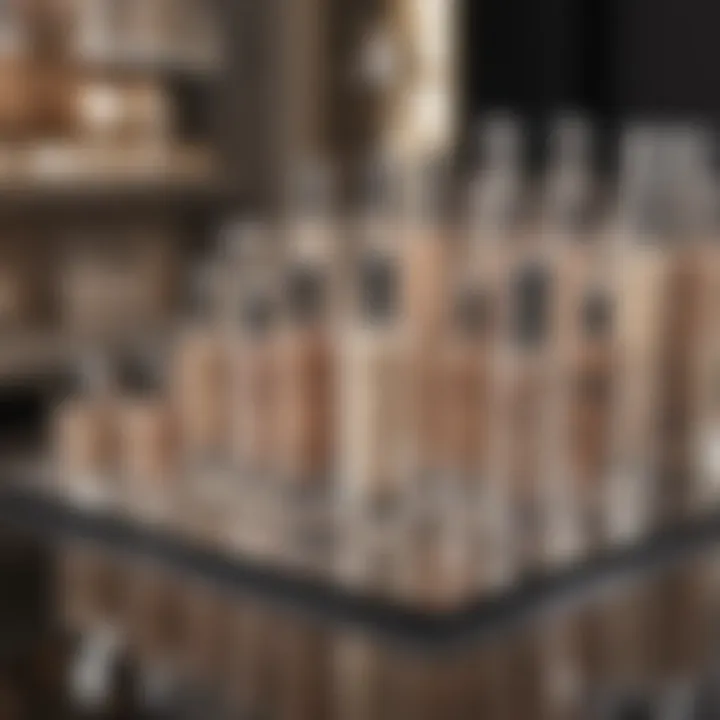 Elegant display of Chantecaille foundations showcasing their luxurious packaging