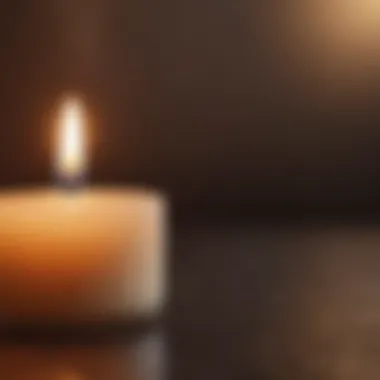 Close-up of candle flame symbolizing mindfulness and reflection