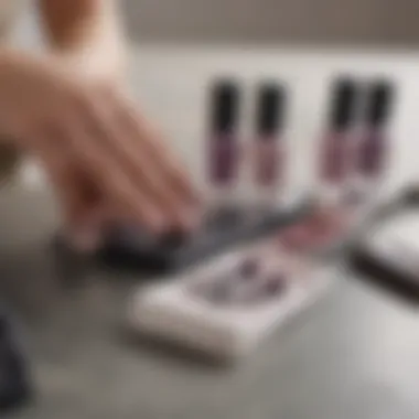 A well-organized nail care kit featuring essential tools for maintaining fake nails.