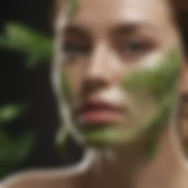 Skincare with Green Tea Infusion A serene skincare routine featuring green tea-infused products