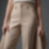 Elegantly draped fabric showcasing the unique design of gap flare pants