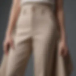 Elegantly draped fabric showcasing the unique design of gap flare pants