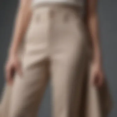 Elegantly draped fabric showcasing the unique design of gap flare pants