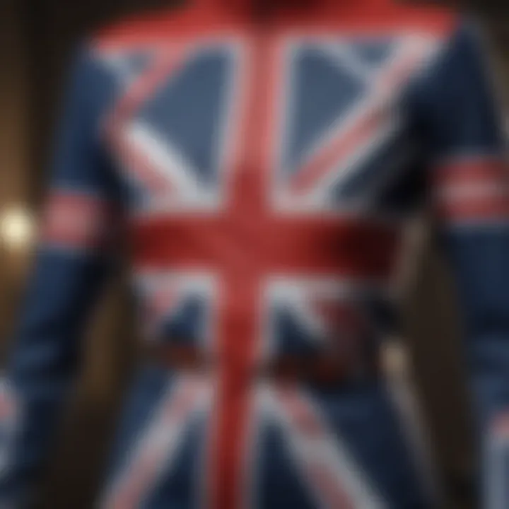 Artistic representation of Union Jack patterns on clothing