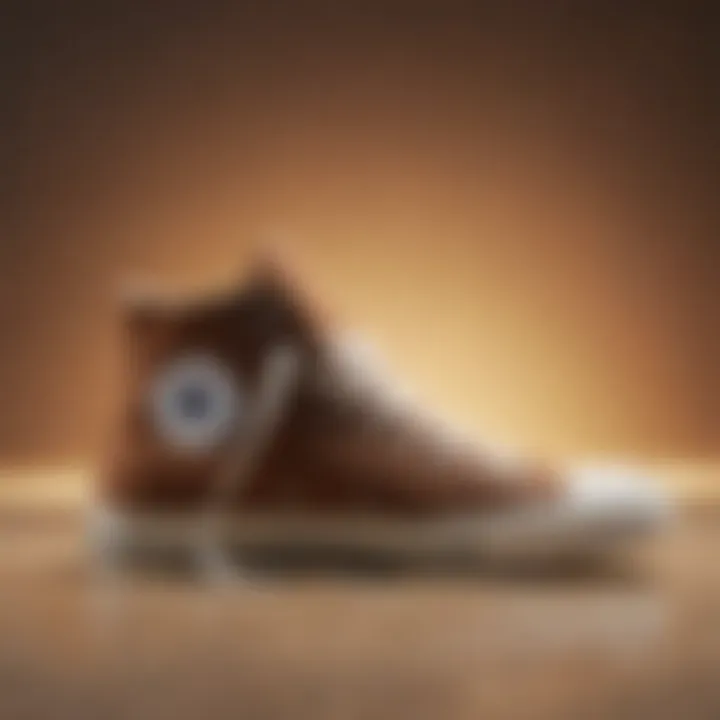 Stylish brown Converse showcased on a neutral background