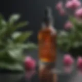 Floral botanical extract bottle with dropper