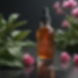 Floral botanical extract bottle with dropper