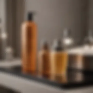 Hair care products for frizz control on a luxurious vanity table