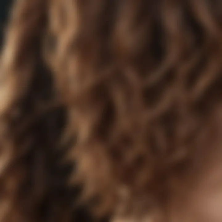 Close-up of hair strands treated with frizz control oil