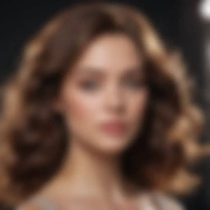 Glamorous Voluminous Waves for Round Face Shape