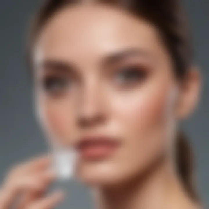 Close-up of key ingredients in anti-aging products like retinol and hyaluronic acid