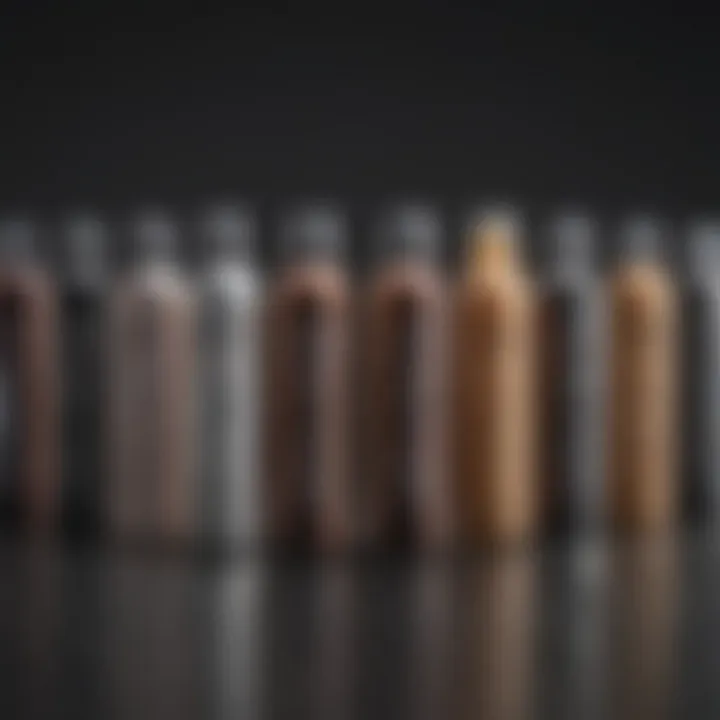An assortment of hair types with suitable hair color spray options displayed for selection.