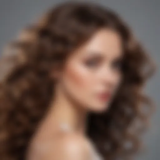 A close-up of wavy hair showcasing defined curls with a wave enhancer applied.