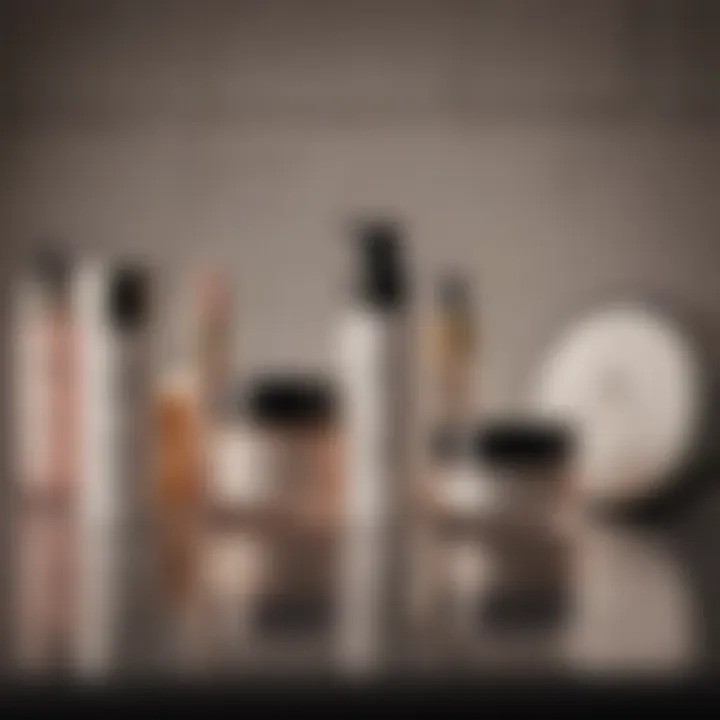 A collection of premium skincare products arranged aesthetically.