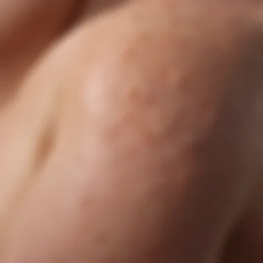 Inflamed Skin with Hair Bumps Close-up of inflamed skin showing hair bumps