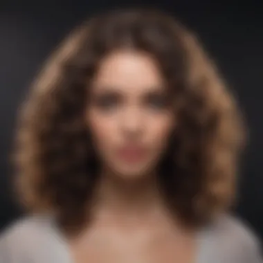 Styling Techniques for Wavy Curls A model styling wavy curls with product application
