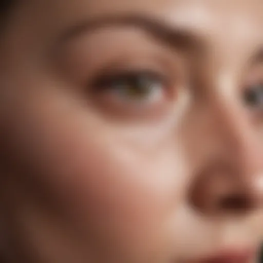 Close-up of under eye area showcasing wrinkles