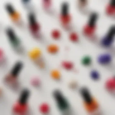 An array of nail polish ingredients laid out on a white surface, highlighting their properties.