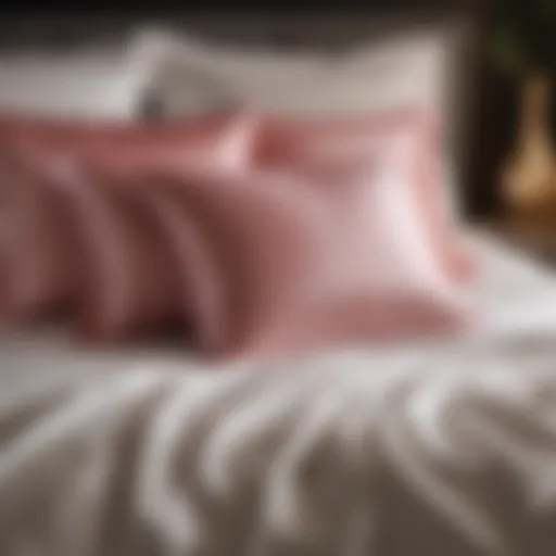 Luxurious Myk silk pillowcase displayed on a plush bed