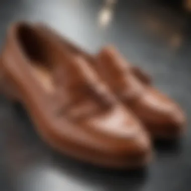 Close-up of a comfortable ladies loafer showcasing high-quality material