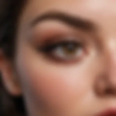 Close-up of magnetic lashes with mascara applied