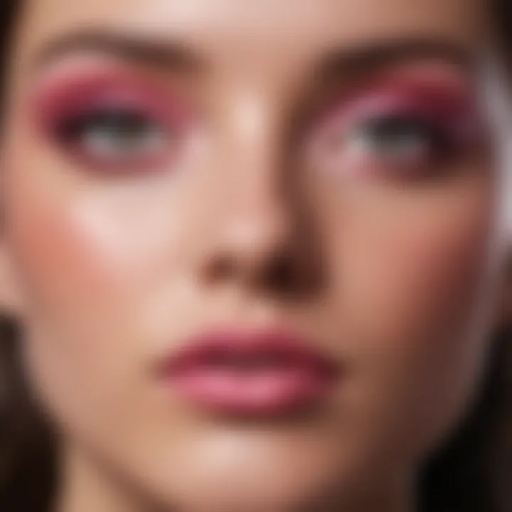 Makeup artist creating a stunning pink sparkle eyeshadow look