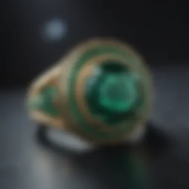 Exquisite Enamel Ring in Emerald Green