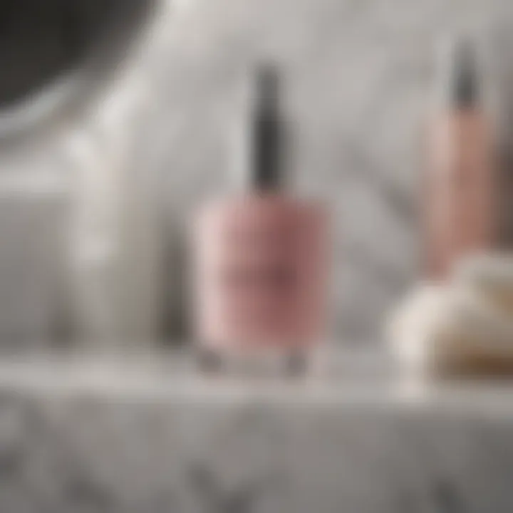 A close-up of a luxurious skincare product on a marble vanity.