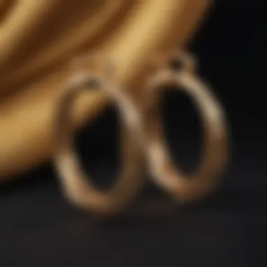 Elegant display of gold hoop earrings on a luxurious velvet background