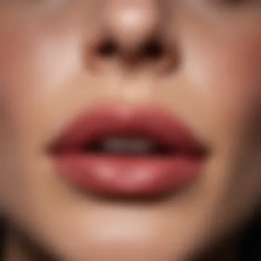 Detailed close-up of the creamy lipstick texture