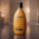 Detailed view of Ouidad shampoo bottle showcasing its unique formulation.