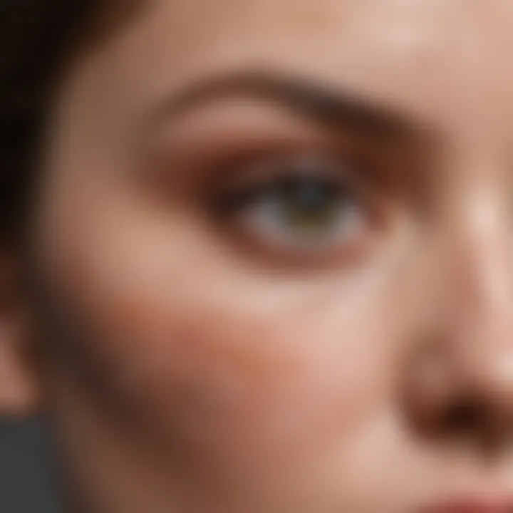 Close-up of skin undertones analysis