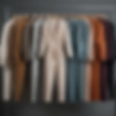 Diverse styles of plus size jumpsuits displayed on hangers